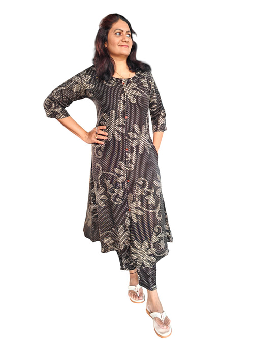 Black Beauty - Rayon Floral Coord Set