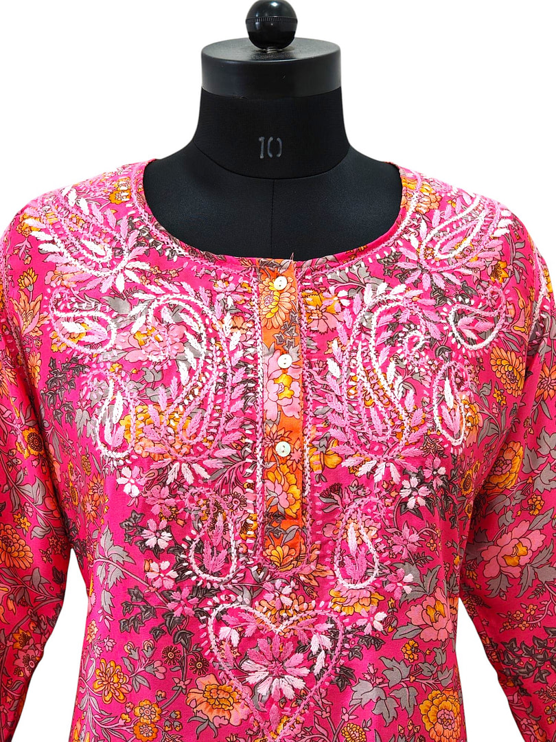 crepe short top pink