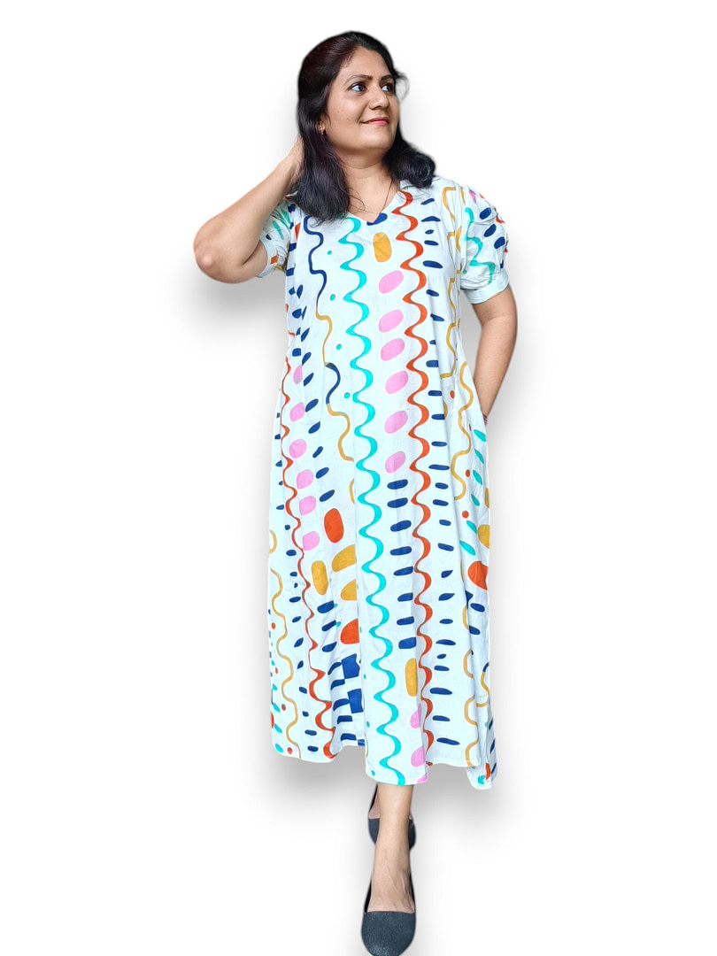 Multicolor Cotton A line Dress
