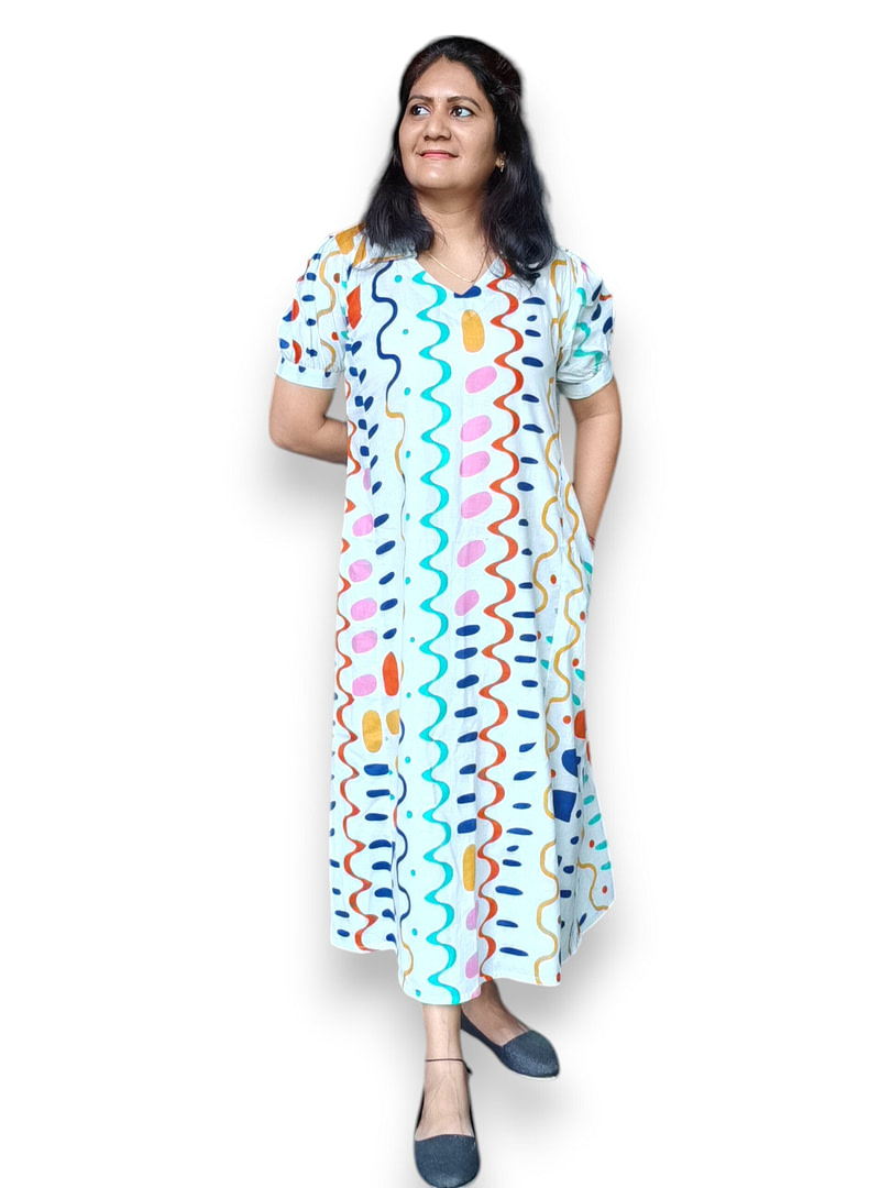 Multicolor Cotton A line Dress