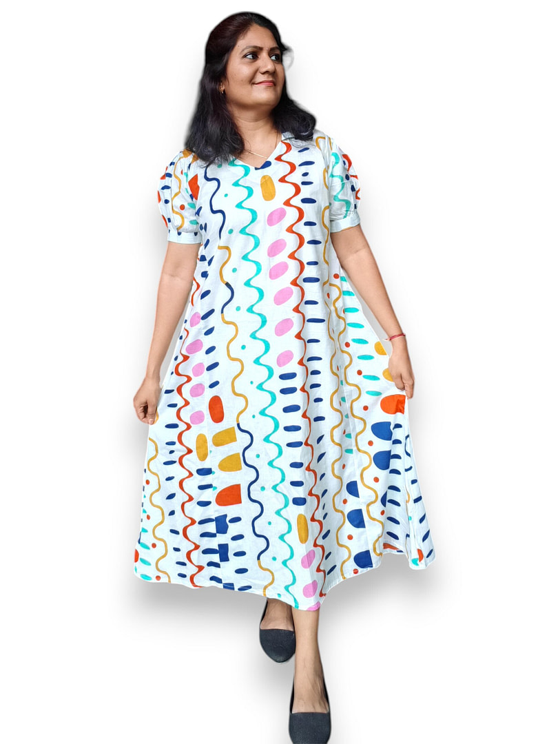 Multicolor Cotton A line Dress