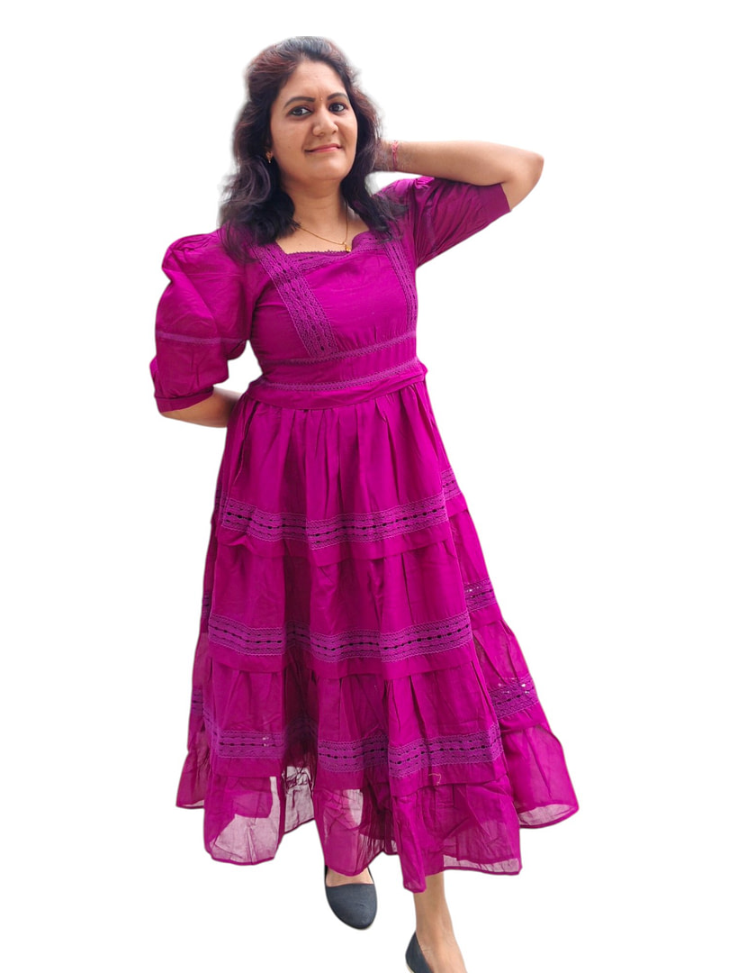 Ootha Poo - Purple - Breeze Tiered Midi Dress Ootha Poo - Purple - Breeze Tiered Midi Dress
