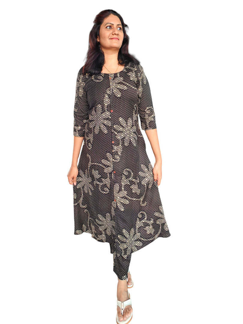 Black Beauty - Rayon Floral Coord Set