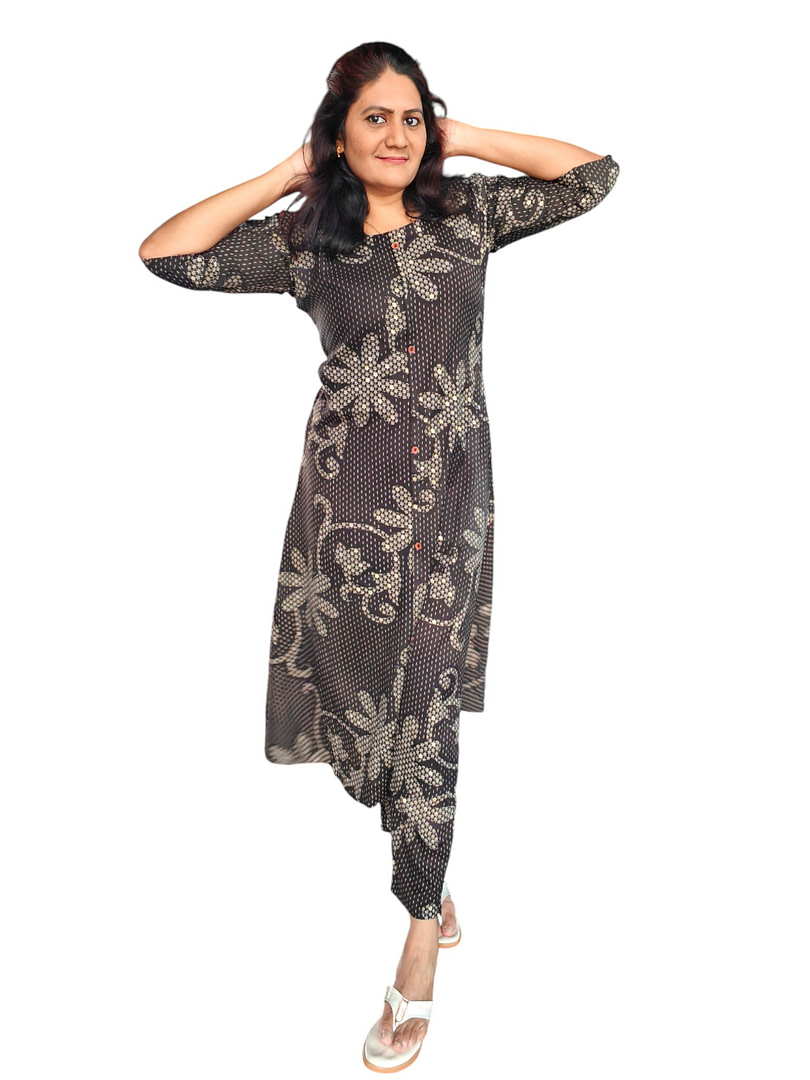 Black Beauty - Rayon Floral Coord Set