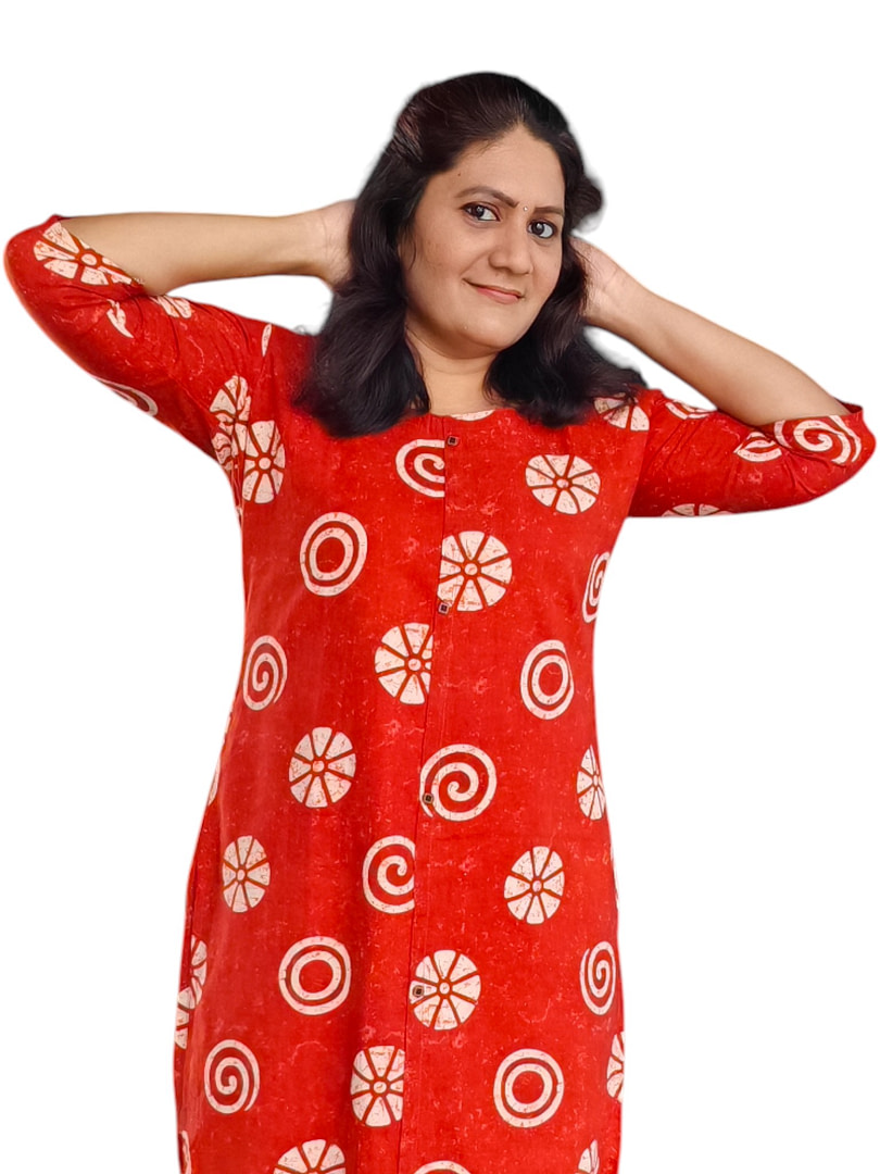 Brick Orange Kurta - Cotton - Top Only