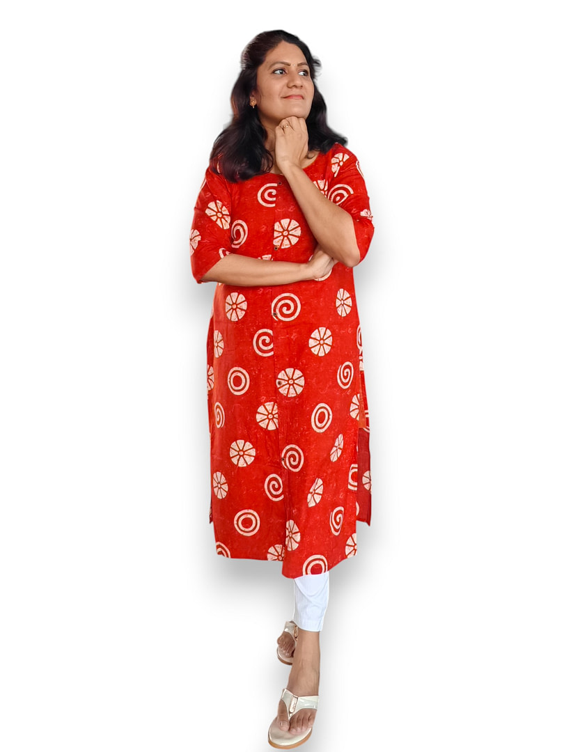 Brick Orange Kurta - Cotton - Top Only