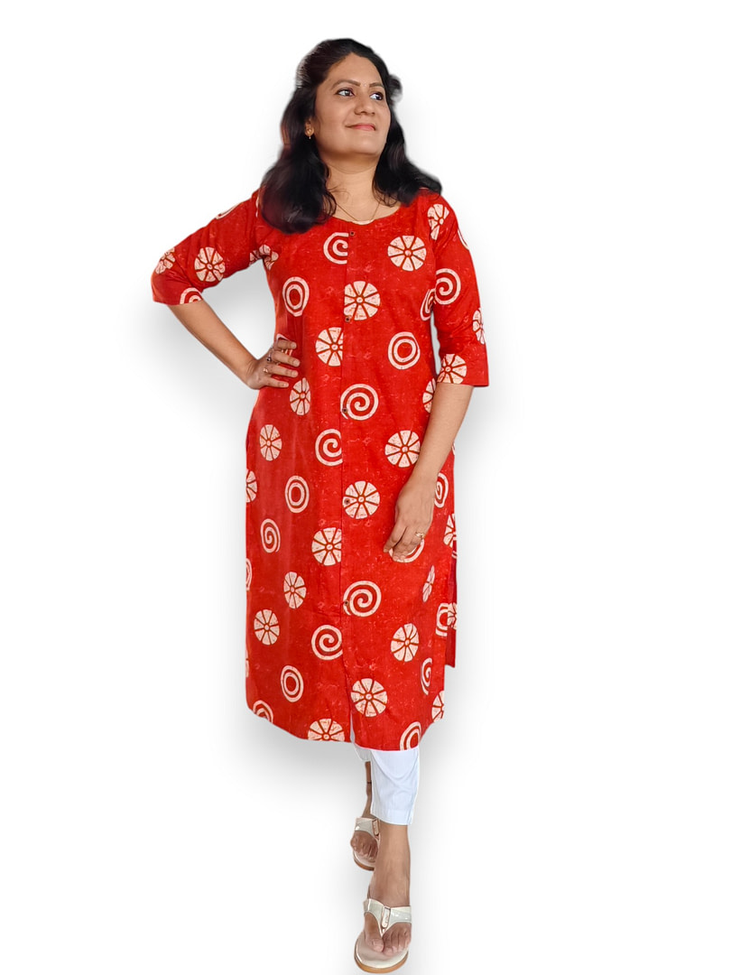 Brick Orange Kurta - Cotton - Top Only