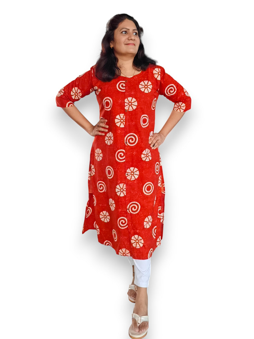 Brick Orange Kurta - Cotton - Top Only