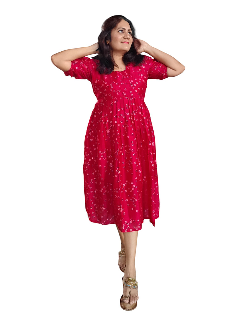 Fit & Flare Dress - Cherry Red