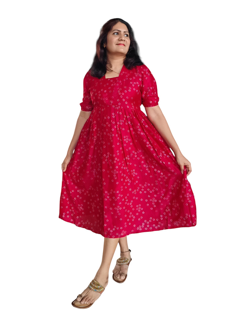 Fit & Flare Dress - Cherry Red
