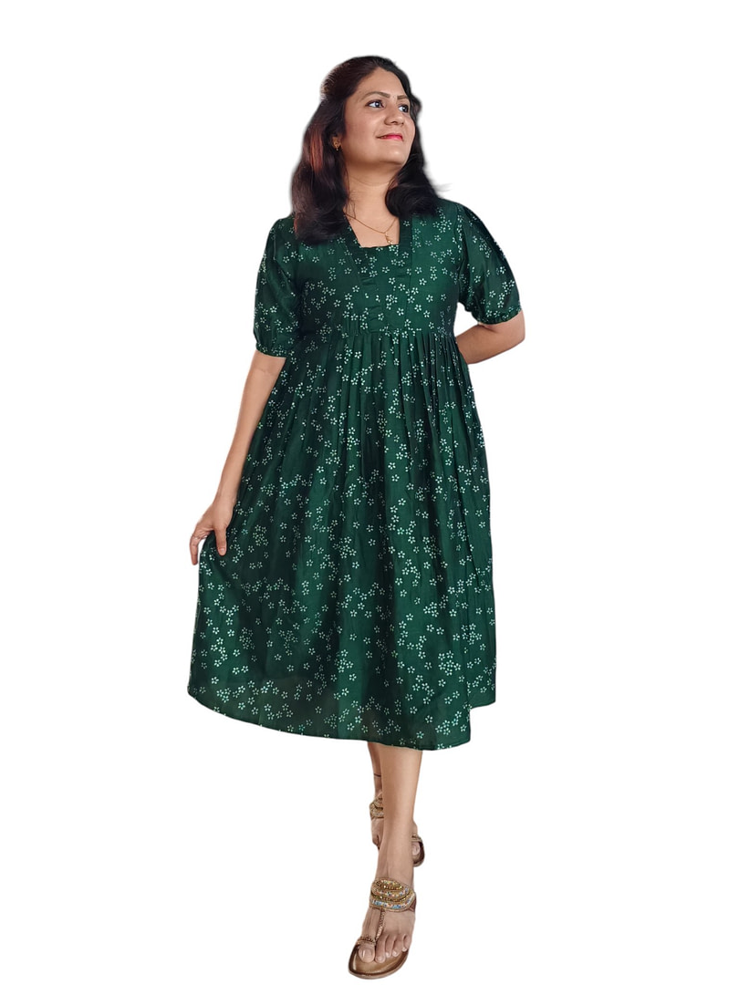 Fit & Flare Dress - Green