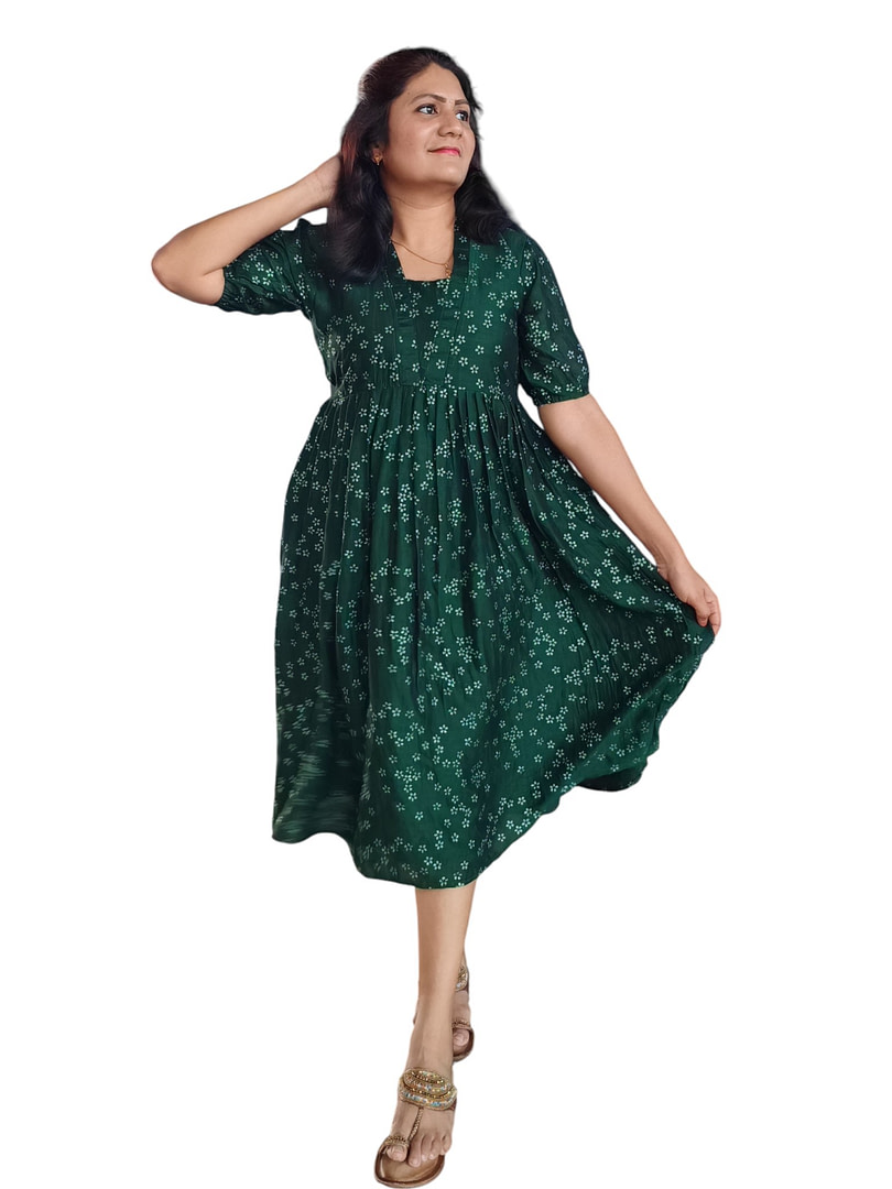 Fit & Flare Dress - Green