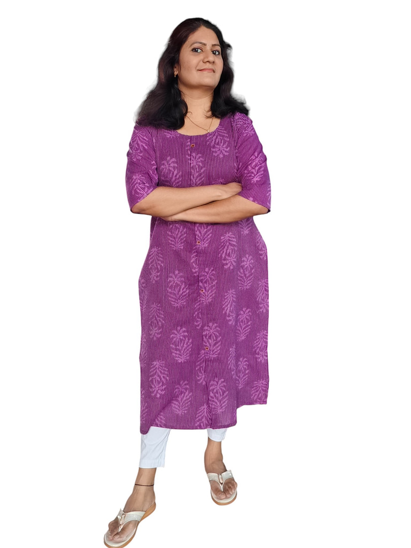 Purple Kurta - Kantha Cotton - Top Only Purple Kurta - Kantha Cotton - Top Only