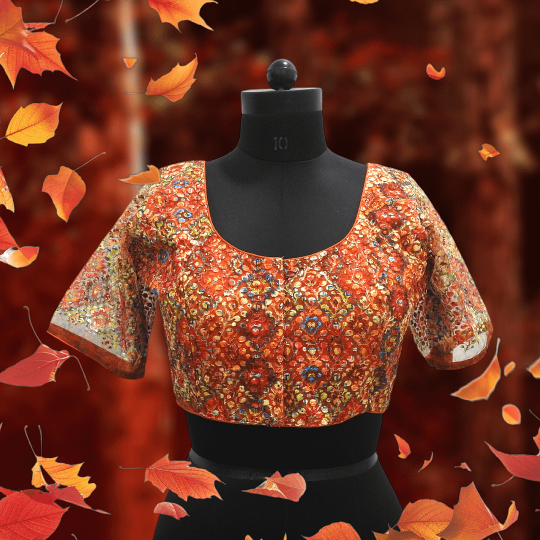 Blouse Designer dengan lengan berjaring