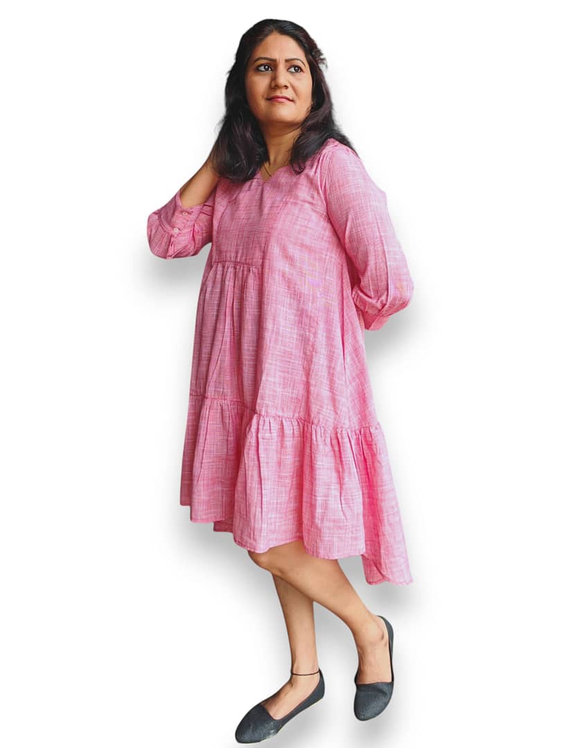 Thendral - Light Red - Sunny Stroll Tunic Dress